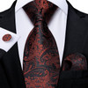 Black And Silver Paisley Floral Men's Ties Gray Blue Pink Wedding Accessories Neck Tie Set Handkerchief Cufflinks Gift For Men