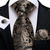 Black And Silver Paisley Floral Men's Ties Gray Blue Pink Wedding Accessories Neck Tie Set Handkerchief Cufflinks Gift For Men