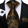 Black And Silver Paisley Floral Men's Ties Gray Blue Pink Wedding Accessories Neck Tie Set Handkerchief Cufflinks Gift For Men