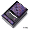 Newest design Tie Handkerchief Cufflink Set Necktie Box Wedding Accessories Striped Performance