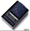 Newest design Tie Handkerchief Cufflink Set Necktie Box Wedding Accessories Striped Performance