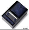 Newest design Tie Handkerchief Cufflink Set Necktie Box Wedding Accessories Striped Performance