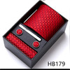 Tie For Men Wholesale Holiday Gift Tie Pocket Squares Cufflink Set Necktie Box Man Red Wedding Accessories Fit Group