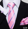 Luxurious 8 cm 100% Silk Tie Hanky Cufflink Set Necktie For Men hombre Geometric Formal Clothing Accessories Fit Party