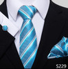 Luxurious 8 cm 100% Silk Tie Hanky Cufflink Set Necktie For Men hombre Geometric Formal Clothing Accessories Fit Party