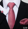 Luxurious 8 cm 100% Silk Tie Hanky Cufflink Set Necktie For Men hombre Geometric Formal Clothing Accessories Fit Party
