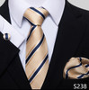 Luxurious 8 cm 100% Silk Tie Hanky Cufflink Set Necktie For Men hombre Geometric Formal Clothing Accessories Fit Party