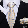 Luxurious 8 cm 100% Silk Tie Hanky Cufflink Set Necktie For Men hombre Geometric Formal Clothing Accessories Fit Party