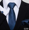 Luxurious 8 cm 100% Silk Tie Hanky Cufflink Set Necktie For Men hombre Geometric Formal Clothing Accessories Fit Party