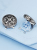 Button Covers For Mens Shirts with Vintage Enamel Hollow Pattern,Tuxedo Shirt Cufflinks and Studs for men,Wedding Accessories