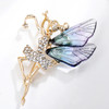 Luxury Wings Fairy Brooch Elegant Butterfly Ballet Dancer Pins Creative Rhinestone Alloy Transparent Clothing Accessories Gifts