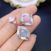 100% Natural Opal Ring 7x9mm Sterling Silver 925 Women's Ring and Pendant Gemstone Anniversary Party Classic Fine Jewelry Set