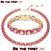 Millenia Boutique Collection New Cut Pink Crystal Necklace Exquisite Austrian Crystal Bracelet Best Set for Women's Banquets