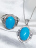 MeiBaPJ Turquoise Gemstone Trendy Jewelry Set for Women Real 925 Sterling Silver Charm Fine Party Jewelry