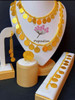 New Dubai 24K Gold Plated Popodion Jewelry Necklace Bracelet Ring Women's Earrings Wedding Set Of Four DD10317