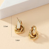 Obega Gold SIlver Color Knot Hoop Earring For Women Shiny Plating Trendy Earring Stud Cute Daily Wear Jewelry