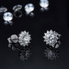 Luxury Sunflower Design Lab Grown Diamond Pendant Stud Earrings 925 Sterling Silver 1 Carat Diamond Jewelry With Certificate