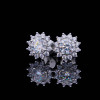 Luxury Sunflower Design Lab Grown Diamond Pendant Stud Earrings 925 Sterling Silver 1 Carat Diamond Jewelry With Certificate
