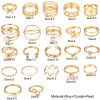 22Pcs/Set Gold Color Heart Snake Rings Set For Women Vintage Butterfly Pearl Geometric Hollow Ring Fashion Wedding Party Jewelry