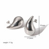 2PC/Set Trendy Plate Gold Color Chunky Waterdrop Dupes Drop Earrings for Women Personality Glossy Teardrop Earring Jewelry Gifts