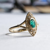 JOVOVASMILE Oval Lab Emerald Stone 4*6mm Bezel With Moissanite Set On 14K Yellow Gold 1.7mm Band For Woman Wedding Jewelry