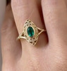 JOVOVASMILE Oval Lab Emerald Stone 4*6mm Bezel With Moissanite Set On 14K Yellow Gold 1.7mm Band For Woman Wedding Jewelry