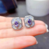 Natural Tanzanite Necklace Earrings Ring Set S925 Sterling Silver Natural Stone Exquisite Fashion Women's Wedding Jewelry