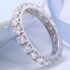 DEF Color VVS Round Cut 2.5MM Lab Grown Diamond Band Ring Full Eternity Ring 14k White Gold for Women Lady Gift