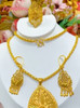 Popodion jewelry for woman New 24K Gold Plated Dubai Necklace Earrings Ring Jewelry Three Piece Set YY10308