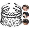 6PCS Invisible Black Iron Metal Headband for Women Men Unisex Long Hair Sport Face Washing Wave Hairband Hair Jewelry Accessory