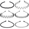 6PCS Invisible Black Iron Metal Headband for Women Men Unisex Long Hair Sport Face Washing Wave Hairband Hair Jewelry Accessory