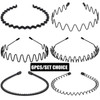 6PCS Invisible Black Iron Metal Headband for Women Men Unisex Long Hair Sport Face Washing Wave Hairband Hair Jewelry Accessory