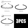 6PCS Invisible Black Iron Metal Headband for Women Men Unisex Long Hair Sport Face Washing Wave Hairband Hair Jewelry Accessory