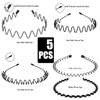 6PCS Invisible Black Iron Metal Headband for Women Men Unisex Long Hair Sport Face Washing Wave Hairband Hair Jewelry Accessory