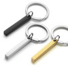 Personalize Keychains 3D Bar Stainless Steel Keyrings 4 Sides Engrave Text Name Date Logo Custom Key Chains Rings Love Gift P039