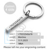 Personalize Keychains 3D Bar Stainless Steel Keyrings 4 Sides Engrave Text Name Date Logo Custom Key Chains Rings Love Gift P039