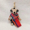 Doll Teddy Bear Plaid Limb Rotation Cashmere Wool Bag Ornament Car Keychain