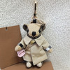 Doll Teddy Bear Plaid Limb Rotation Cashmere Wool Bag Ornament Car Keychain