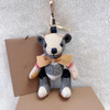 Doll Teddy Bear Plaid Limb Rotation Cashmere Wool Bag Ornament Car Keychain
