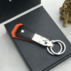 LJ2 Luxury MB Keychain 3 Colors Leather With Engraved Letters Car Key Chain 316 Stainless Steel Ring Classic Casual Gift For Men