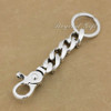 Unique 925 Sterling Silver Skulls KeyRing Mens Biker Keychain 9N005KC