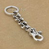 Unique 925 Sterling Silver Skulls KeyRing Mens Biker Keychain 9N005KC