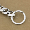 Unique 925 Sterling Silver Skulls KeyRing Mens Biker Keychain 9N005KC