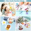 350Pcs Clear Acrylic Keychain Blanks for Vinyl Acrylic Blanks Keychain Tassels Jump Rings for DIY Keychain Craft