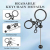 16 Pieces Metal Beadable Keychain Bars Blanks for Beads Pendant Jewelry Charms DIY Crafts Keychains Making Valentine’s Gift