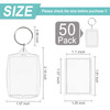 50pcs Rectangle Acrylic Photo Frame Keychain Clear Blank Personalized Picture Insert Keychain Acrylic Picture Snap In Keychains