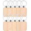 60Pcs Blank Wooden Key Chain Unfinished Wood Slices Keychain Wooden Keyrings DIY Key Tag for DIY Arts Craft Christmas Ornaments