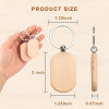 60Pcs Blank Wooden Key Chain Unfinished Wood Slices Keychain Wooden Keyrings DIY Key Tag for DIY Arts Craft Christmas Ornaments