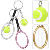 36Pcs Mini Tennis Racket Keychain Key Ring for Lovers Team Keychain Alloy Tennis Backpack Keychains