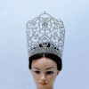 Mo274 Large Size Pageant Crown Rhinestone Crystal Tiaras and Crowns Bride Wedding Hair Jewelry Big Headdress For Women